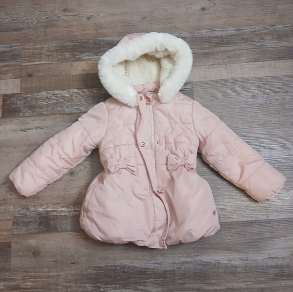 BCBGirls Other - BCBGirls Pink Puffer Jacket with White Trim